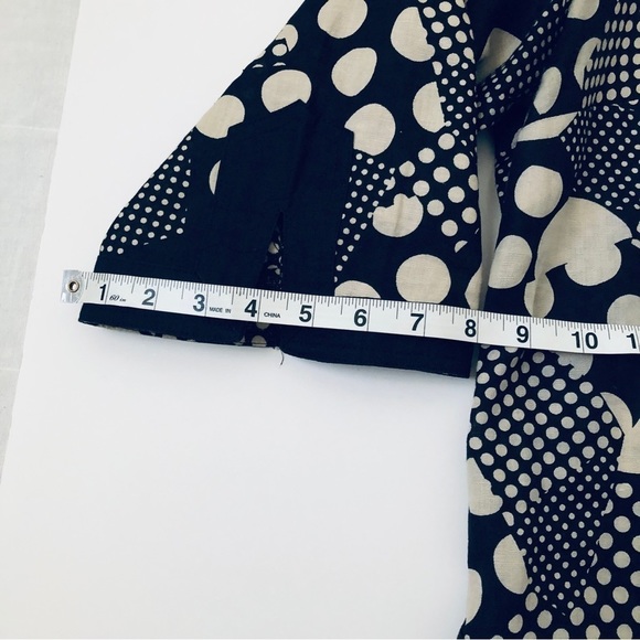 Lilly Stanhope Woman Linen Top Graphic Black & White Pop Yayoi Kusama Vibes - 1X - Picture 10 of 10